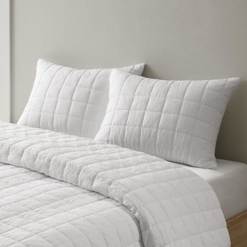 N Natori Cocoon Quilt Top White Comforter Mini Set White Full Queen